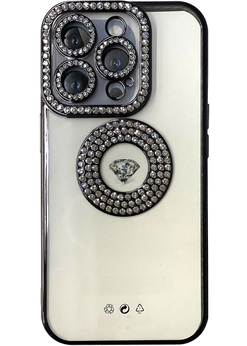 iPhone 13 Clear Case Diamond with Camera Protection Black